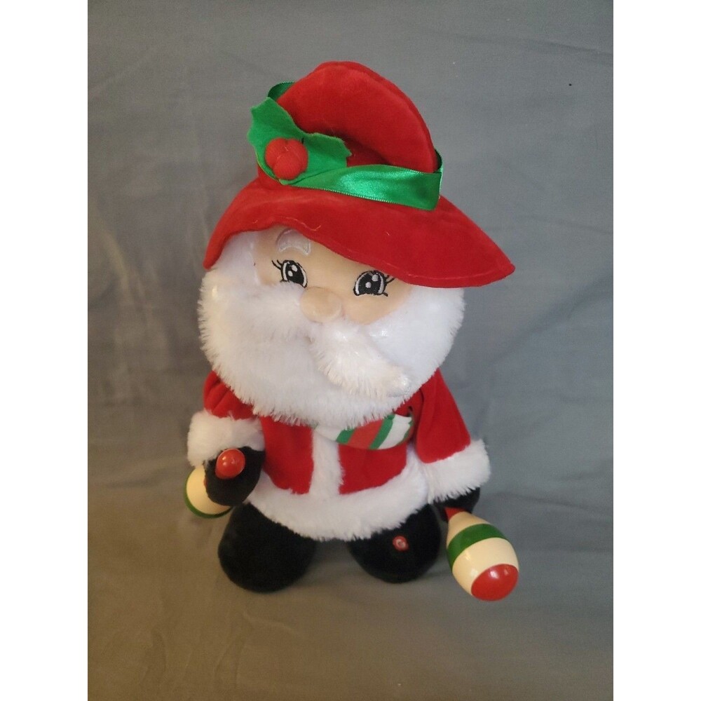 GEMMY Feliz Navidad Santa Claus  w/ Maracas Sings & Dances 14” Tall